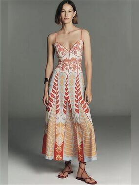 NWT Farm Rio Sleeveless V-Neck A-Line Maxi Dress